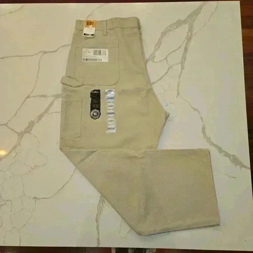 NWT Carhartt Mens Dungaree Fit Single Knee Work Pants Tan Size 44W
